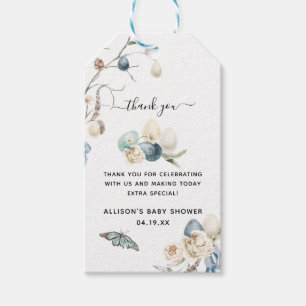 Étiquettes-cadeau Blue Spring Easter Remerciement pour Baby Shower