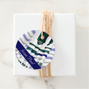 Étiquettes Cadeau Blue, Teal Tallit Bar Mitzvah