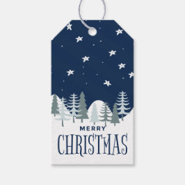 Étiquettes-cadeau Blue Winter Holiday Joyeux Noël Tags cadeaux