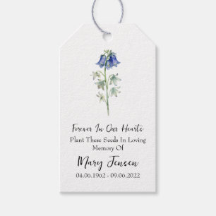 Étiquettes-cadeau Bluebell Seed Packet Memorial Funeral