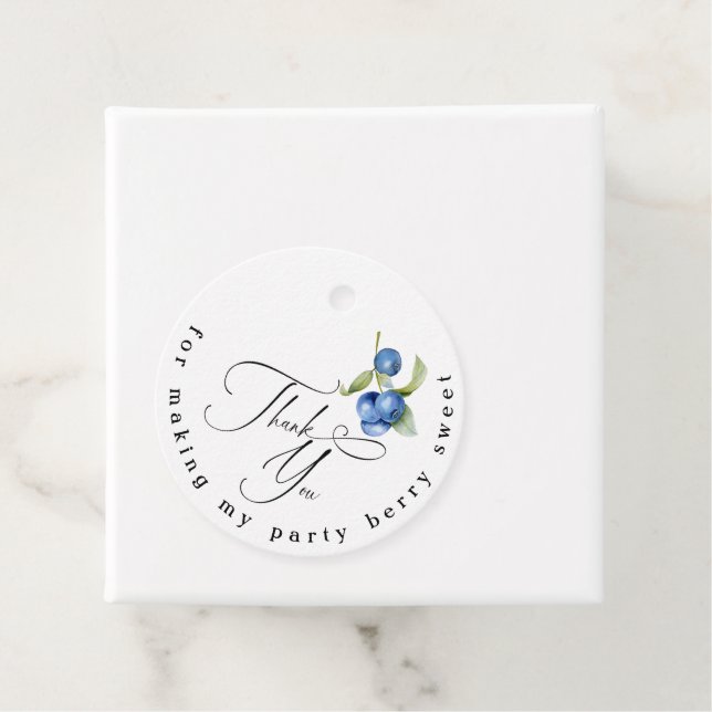Étiquettes Cadeau Blueberry baby shower doux merci (En situation)