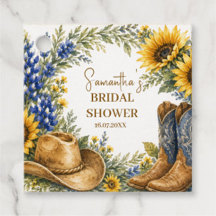 Étiquettes Cadeau Bluebonnet Texas Tournesol Bohème Enterrement de V