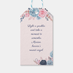 Étiquettes-cadeau Blush Floral Memorial Funeral Adieu