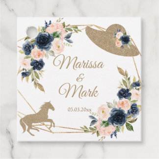 Étiquettes Cadeau Blush & Navy Kentucky Derby Mariage