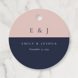 Étiquettes Cadeau Blush Navy Mariage moderne