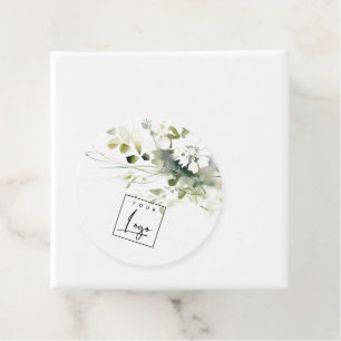 Étiquettes Cadeau Boho Abstrait vert blanc floral