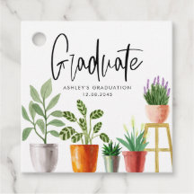 Boho Aquarelle Poted Houseplants Graduation