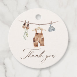 Étiquettes Cadeau Boho Aquarelle Vêtements bébé Baby shower garçon