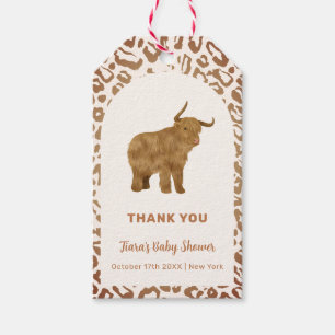 Étiquettes-cadeau Boho Arch Saint-Vache Baby shower occidental