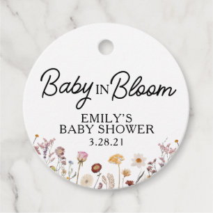 Étiquettes Cadeau Boho Baby in Bloom Baby shower Flower