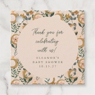 Étiquettes Cadeau Boho Blush Botanon Moon Baby shower personnalisé M