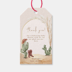 Étiquettes-cadeau Boho Cactus Arch Desert Cowboy Baby shower Merci