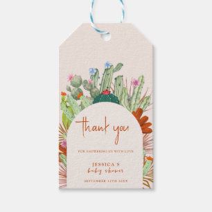 Étiquettes-cadeau Boho Cactus Arch Desert Pampas Baby shower Merci