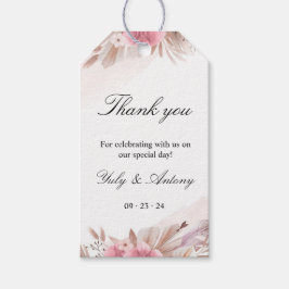 Étiquettes-cadeau Boho Chic Rose et Champagne Mariage
