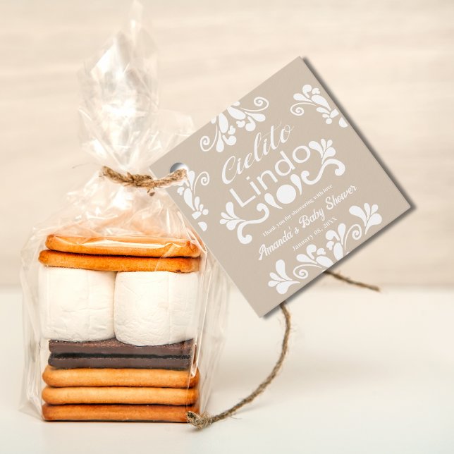 Étiquettes Cadeau Boho Cielito Lindo Baby shower mexicain (Créateur téléchargé)