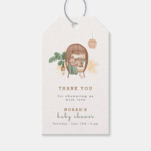 Étiquettes-cadeau Boho Douillet Ours en Peluche Sommeil Baby Shower