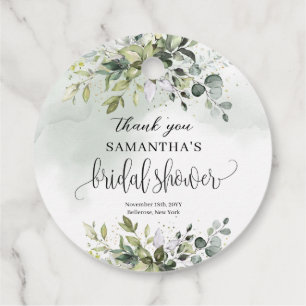 Étiquettes Cadeau Boho Eucalyptus branches de verdure or Bridal