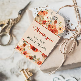 Étiquettes-cadeau Boho Fall Citrouille Fête des mariées Favoriser Me
