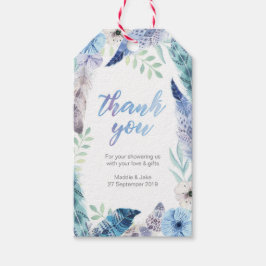Étiquettes-cadeau Boho Feather merci pour les balises