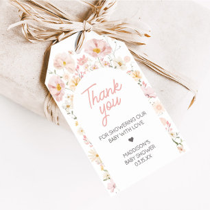 Étiquettes-cadeau Boho Fleur sauvage Arch Baby in Bloom Favoriser Ta