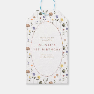 Étiquettes-cadeau Boho Floral Fleur sauvage   MERCI