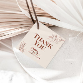 Étiquettes Cadeau Boho Floral Mariage Merci Tags cadeaux