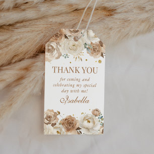 Étiquettes-cadeau Boho Floral Quinceanera Merci Favor