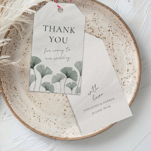 Étiquettes-cadeau Boho Green Ginkgo Wedding Favor Tags cadeaux