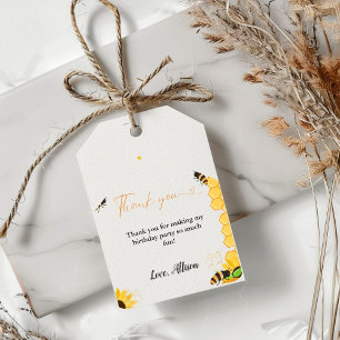 Étiquettes-cadeau Boho Honey bee thème merci anniversaire
