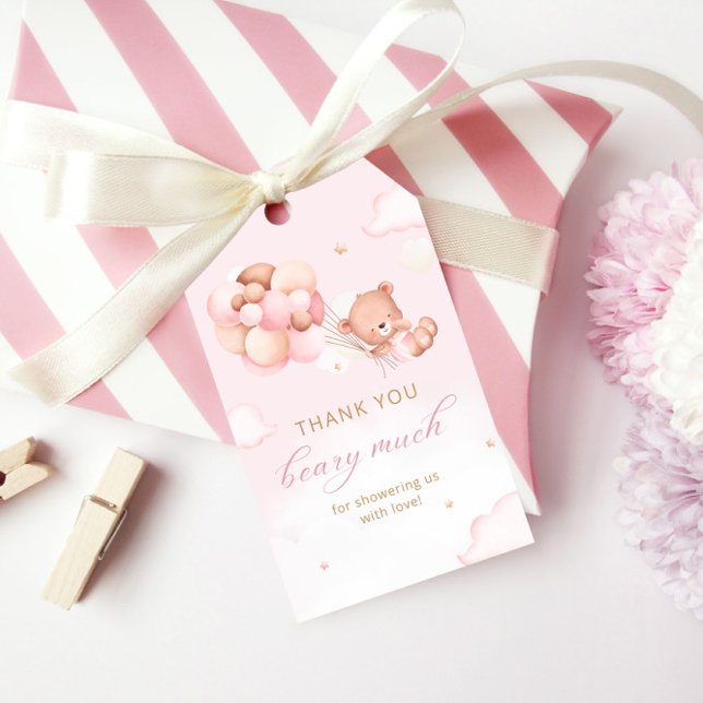 Étiquettes-cadeau Boho mignon Ours Teddy Merci Faveurs Baby shower (Créateur téléchargé)
