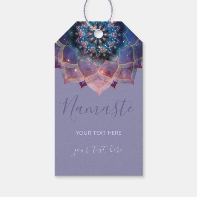 Étiquettes-cadeau Boho Nebula Mandala, Mystique (Devant)