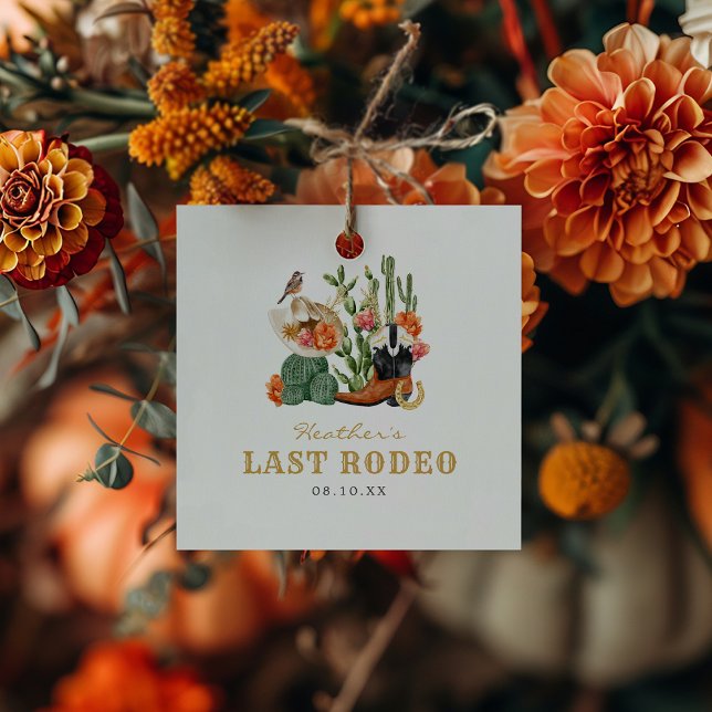 Étiquettes Cadeau Boho occidental (Western Theme Boho Square Favor Tags by Painted Paperie)