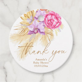 Étiquettes Cadeau Boho pampas grass - Baby shower merci