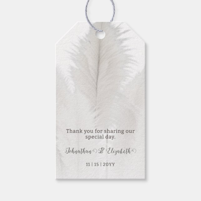 Étiquettes-cadeau Boho Pampas Grass Wedding Favoriser (Devant)