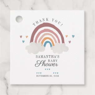 Étiquettes Cadeau Boho Rainbow Watercolor Script Baby shower