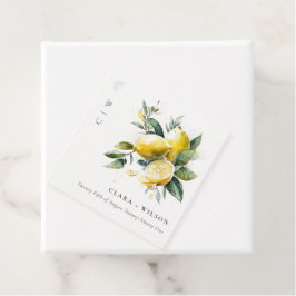 Étiquettes Cadeau Boho Rustique Aquarelle Jaune Citron Jaune Mariage