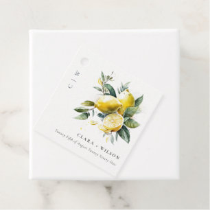Étiquettes Cadeau Boho Rustique Aquarelle Jaune Citron Jaune Mariage