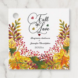 Étiquettes Cadeau Boho rustique automne Mariage floral chute en amou