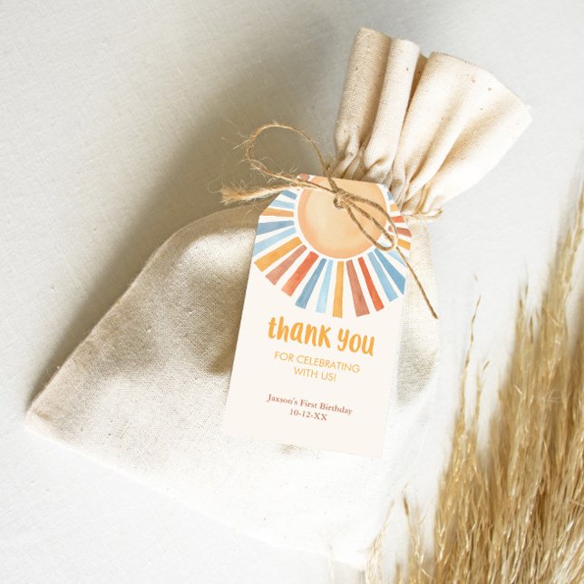 Étiquettes-cadeau Boho soleil soleil fête d'anniversaire en faveur t (Créateur téléchargé)