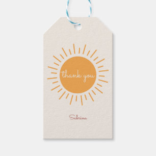 Étiquettes-cadeau Boho Sunshine Merci neutre pour les femmes