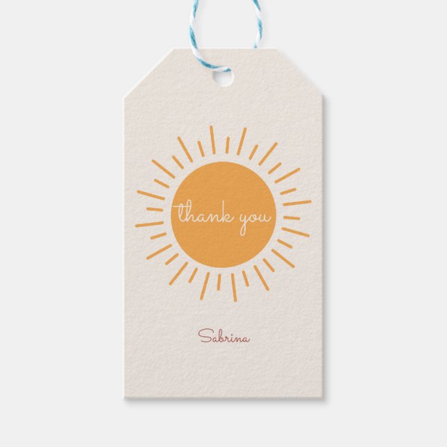 Étiquettes-cadeau Boho Sunshine Merci neutre pour les femmes (Devant)