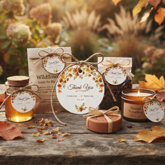 Étiquettes Cadeau Boho Terracotta Fleur Sauvage Mariage d'Automne Me
