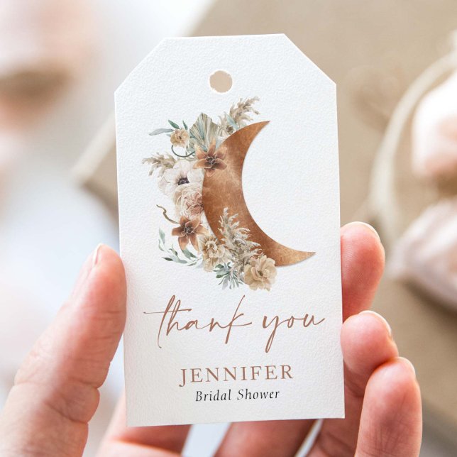 Étiquettes-cadeau Boho Terracotta Merci Floral Favoriser (Créateur téléchargé)
