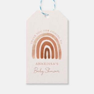 Étiquettes-cadeau Boho Watercolor Terracotta Rainbow Baby shower