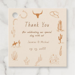 Étiquettes Cadeau Boho Western Cowboy Mariage d'illustration