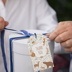 Étiquettes-cadeau Boho Woodland Animaux Forest Friends Baby shower
