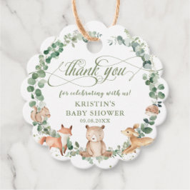 Étiquettes Cadeau Bois Animaux Végétation Anniversaire Baby shower F