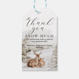 Étiquettes-cadeau Bois d'hiver Oh Deer Thème Baby Boy Douche