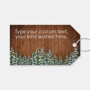 Étiquettes-cadeau Bois neigeux & Forêt Pays Mariage personnalisé