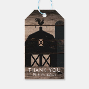 Étiquettes-cadeau Bois rustique vieilli noir grange mariage champêtr